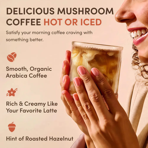 RYZE Organic Mushroom Coffee, Medium Roast, Adaptogenic Blend, 30 Servings